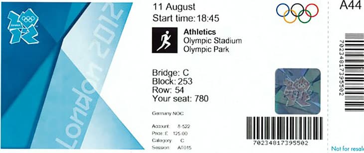 Boleto Londres 2012